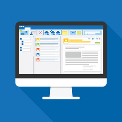 Email Client Software on Computer Screen vector image