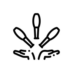 juggling icon thin linear style design isolated vector image