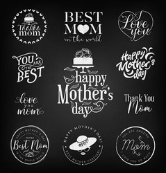 Mother's Day Chalkboard Badges Vector Image