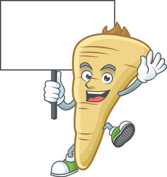 Parsnip cute cartoon character style bring board vector