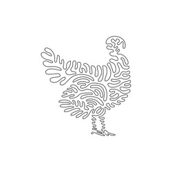 single swirl continuous line drawing a large bird vector image