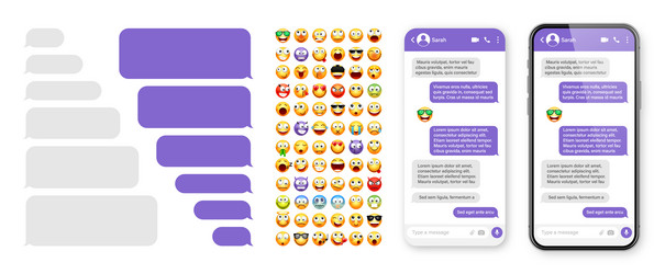 smartphone messaging app user interface design vector image