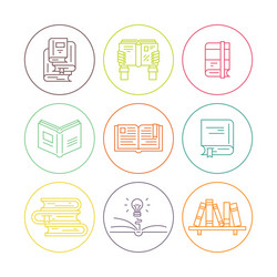 Books in circles vector