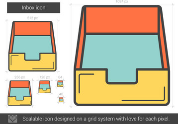 Inbox line icon vector