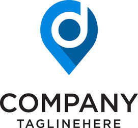 Map Pointer D Logo - Modern Navigation vector image