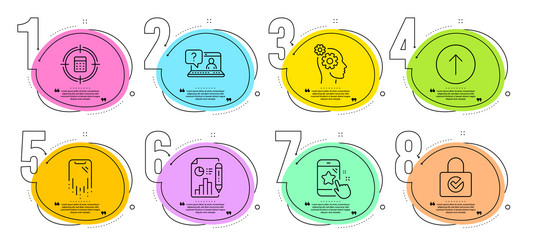Star rating password encryption and faq icons set vector