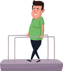 Cartoon man patient in the rehabilitation therapy vector