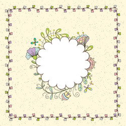 frame with a simple floral pattern vector