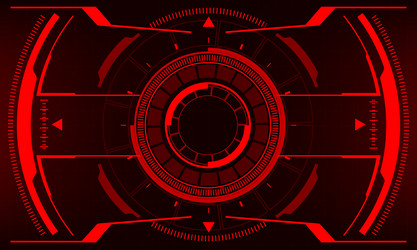 hud sci-fi interface screen view red danger vector image