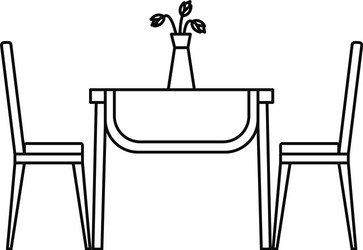 living room table icon outline style vector