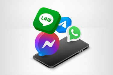 Messaging App Icons on Smartphone vector image