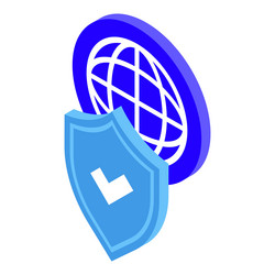 secure web icon isometric computer data vector image