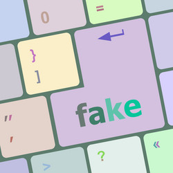 Fake button on computer pc keyboard key vector