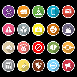 general useful icons with long shadow vector