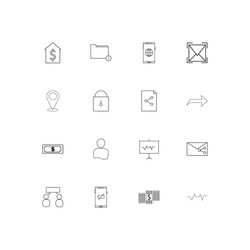internet of things linear thin icons set outlined vector image