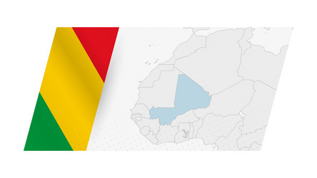 mali map in modern style with flag vector image
