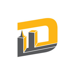 Modern design letter d symbol for element vector