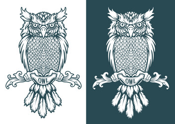 Owl tattoo design logo template Royalty Free Vector Image Owl tattoo design logo template Royalty Free Vector Image