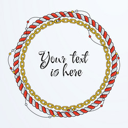 Round rope frame isolated on white background Vector Image