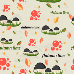 seamless pattern with autumn elements vector image