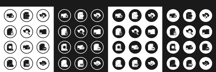 set cloud and shield search computing vector image
