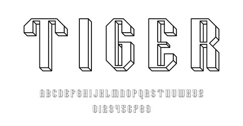 set of alphabets font letters and numbers vector image
