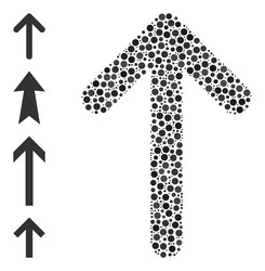 Dotted arrow up composition of round dots vector