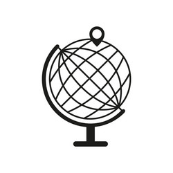 Globe with pin icon vector