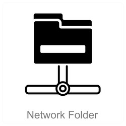 network folder and file icon concept vector image