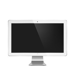 realistic of computer monitor with blank screen vector