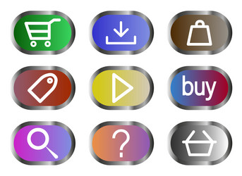 set of buttons for website design click vector