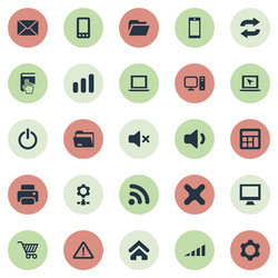 set of simple computer icons vector image