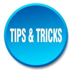 tips tricks blue round flat isolated push button vector image