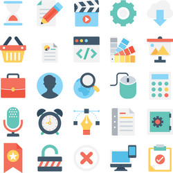 web design and development icons 4 vector image