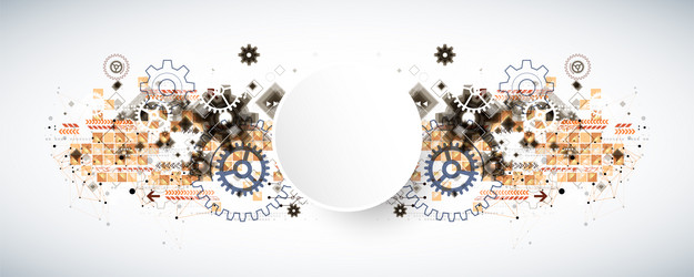 abstract technological background with cogwheels vector image