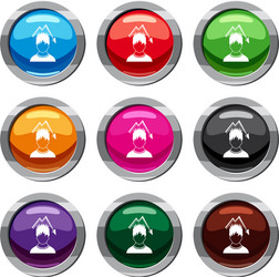 man with falling red graph over head set 9 vector image