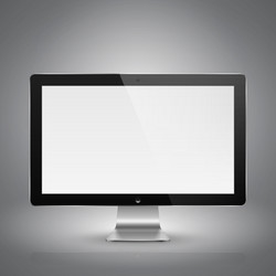 Realistic of computer monitor with blank screen vector