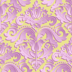 seamless oriental pattern with 3d elements vector image