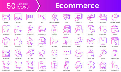 set of ecommerce icons gradient style icon bundle vector image
