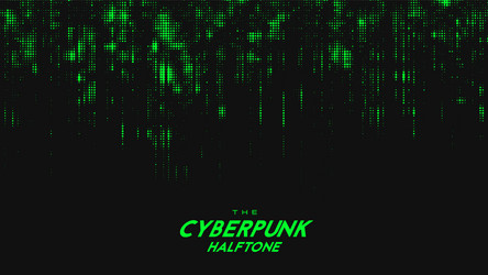 abstract green cyberpunk halftone sound vector