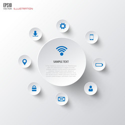 cloud computing background with web icons social vector image