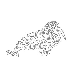 continuous curve one line drawing abstract vector image