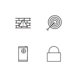 Cyber security linear icons set simple outline vector