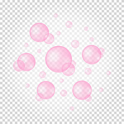 Pink bubble on transparent and white background Vector Image