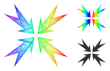 spectral hatched gradient compression arrows icon vector image