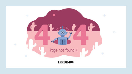 404 error page not found concept broken robot vector