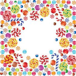 Frame made of colorful candies Royalty Free Vector Image