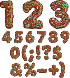 donut font tasty typeface isolated objects vector image