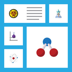 flat icon science set of flask danger flame vector image