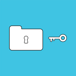 icon concept closed folder and keyhole with key vector